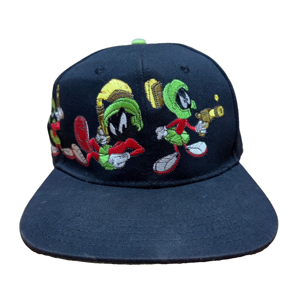 Vintage Marvin The Martian Looney Tunes Adult Snapback Hat Stitched Triple Logo